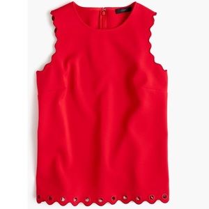 J. Crew Scalloped Top with Grommets